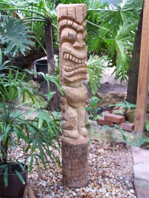 Hand Carved Florida Palm Tree Tiki Statues Tiki Statues Tiki Art