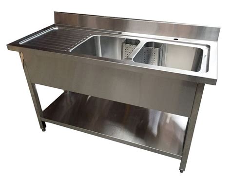 1 6M COMMERCIAL STAINLESS STEEL LHD DOUBLE BOWL SINK 600 SERIES