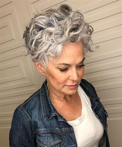 15 Beautiful Gray Hairstyles That Suit All Women Over 50 Short Curly Haircuts Edgy Short