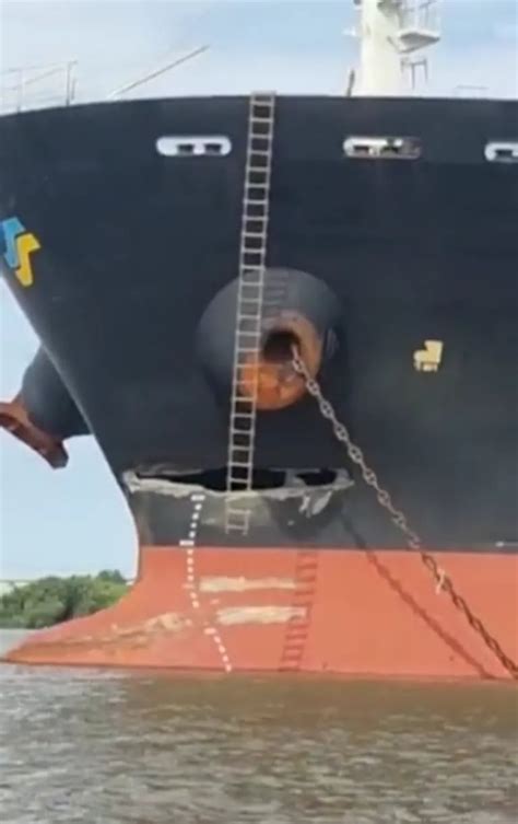 Video Un Barco Cerealero Chocó Contra El Puente Zárate Brazo Largo Y Los Testigos Hablaron De