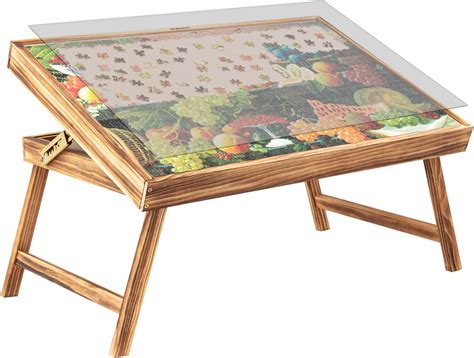 Lavievert Table De Puzzle R Glable En Bois Pour Adultes Table