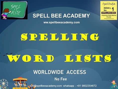 Spelling Bee Words List Spell Bee Competition Exam Hard English