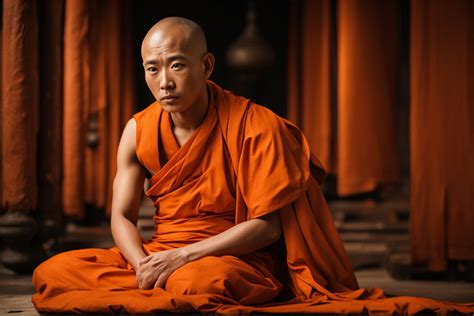 Hyper Realistic Photo Of Buddhist Monk Wearing Classic O By