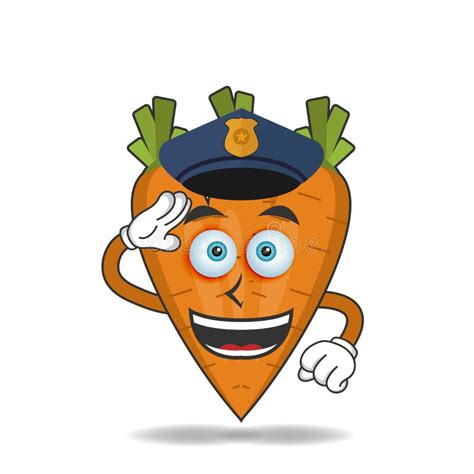 The Carrot Mascot Character Becomes A Policeman Vector Illustration