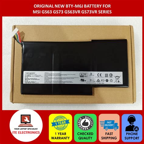 ORIGINAL NEW BTY M6J MSI GS63 GS73 GS63VR GS73VR SERIES BATTERY