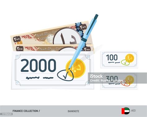 Ilustración De Grupo De Cheques Bancarios Con 200 Billetes Dirham De