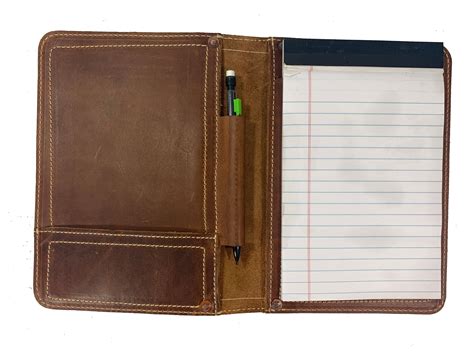 Small Leather Notepad Holder - Leather Legal Padfolio by the Oak River ...