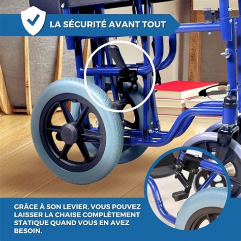 Fauteuil Roulant De Transfert Premium Pliable Accoudoirs Et