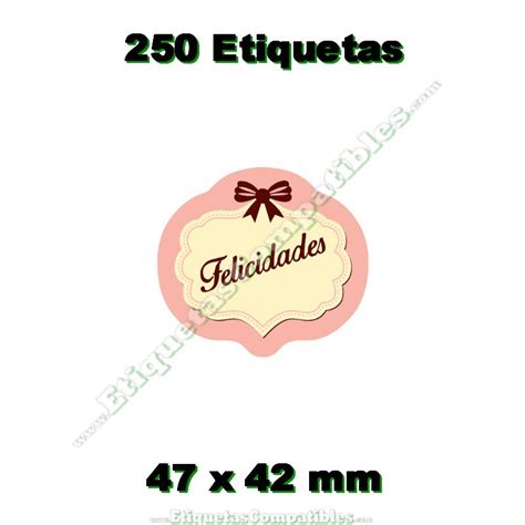 Rollo 250 Etiquetas Felicidades Vintage