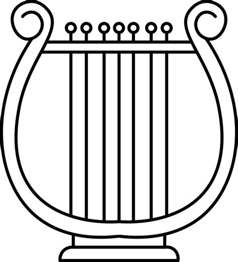 Isolated Black Line Art Music Lyre Icon Vector Art At Vecteezy