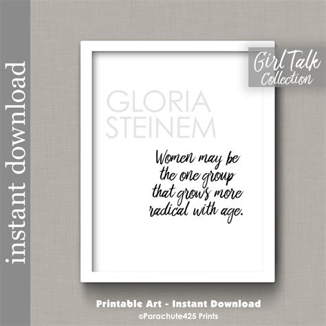 Gloria Steinem Quote Printable Wall Art Womens Day Etsy