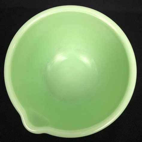 Vintage Jadeite Uranium Thick Glass Mixing Bowl With Spout Etsy