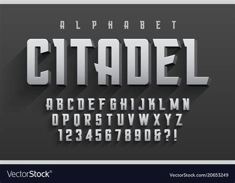 Condensed original display font design Royalty Free Vector