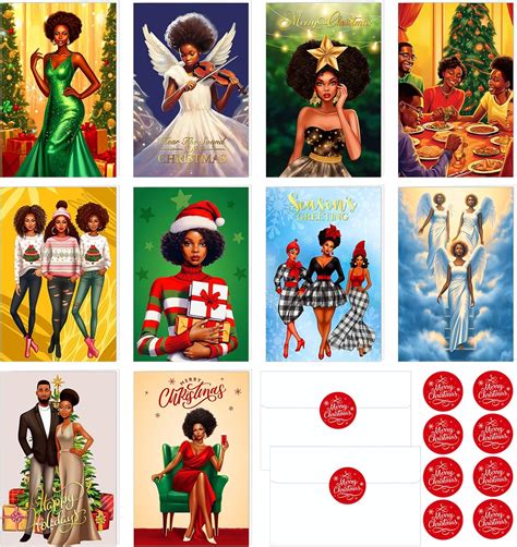 Amazon Zhanmai Pcs Bulk African American Christmas Cards