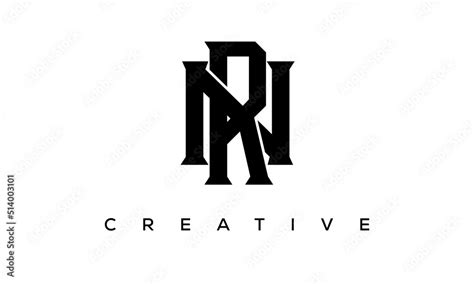 Initial Letters Nr Rn Monogram Logo Design With Creative Style