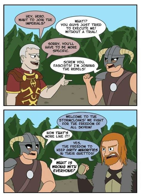 Skyrim Imperials Vs Stormcloaks Skyrim Funny Skyrim Skyrim Memes