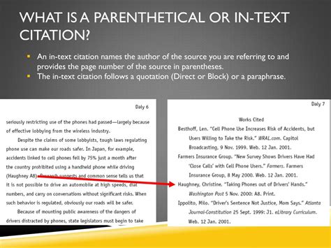 Ppt Understanding How To Use Parenthetical Citations Powerpoint