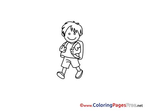 Boy Free Colouring Page Download School