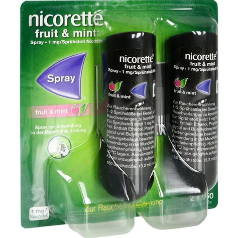 NICORETTE Fruit Mint Spray 1 mg Sprühstoß 2 Stück PZN 15293692