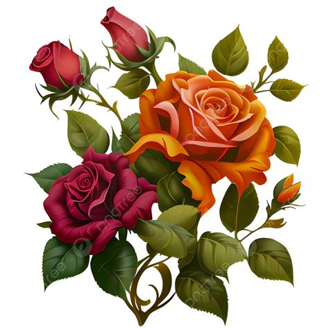 Natural Roses Hand Painted Roses Flowers Hand Painted Roses PNG