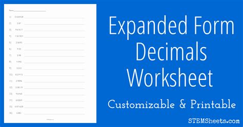 Decimal Expanded form Worksheet Beautiful Expanded form Decimals ...