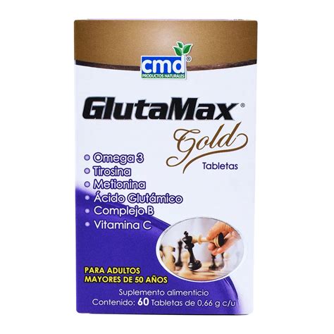 Glutamax Gold Suplemento con Omega 3 Tirosina Metionina y Ácido