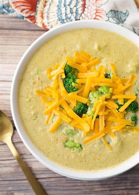 Slow Cooker Broccoli Cheddar Soup Simply Happy Foodie