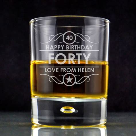 Personalised 40th Birthday Whisky Glass The T Experience