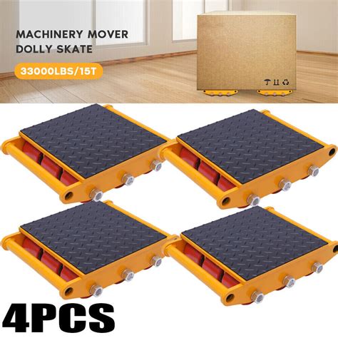 4pcs Machine Dolly Skate Machinery Roller Mover Cargo Trolley 15t Ton 33000lbs Ebay