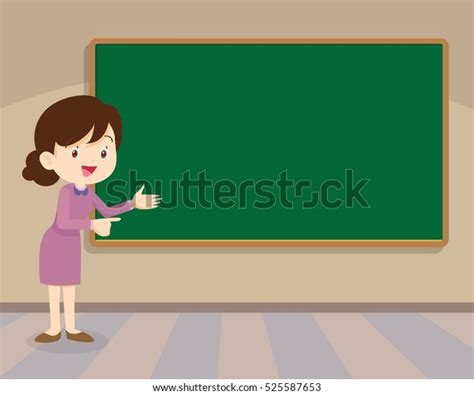 Teacher Front Chalkboard Copy Space Your Stock Vector Royalty Free 525587653 Shutterstock