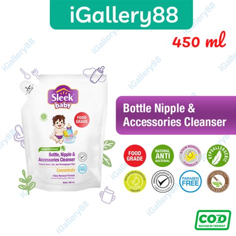 Jual Sleek Baby Bottle Nipple Accessories Cleanser Refill Pouch Ml