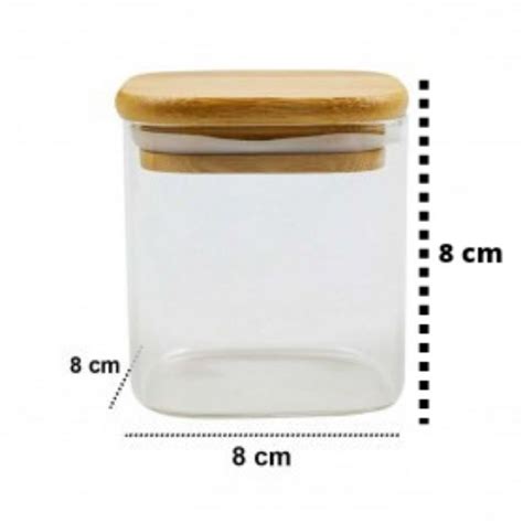 Jual R3WS Toples Kaca Kedap Udara Tutup Bambu Glass Bamboo Jar