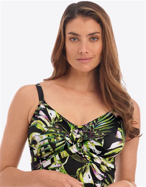 Fantasie Palm Valley Twist Front Swimsuit Black Brastop Uk