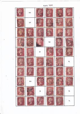 Gb Victorian Sg Sg D Penny Red Line Engraved Plate Qv Postage