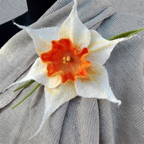 Wet Felting Tutorial Felted Flower Brooch Felted Daffodil - Etsy