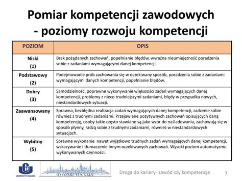 Ppt Definiowanie I Pomiar Kompetencji Zawodowych Powerpoint