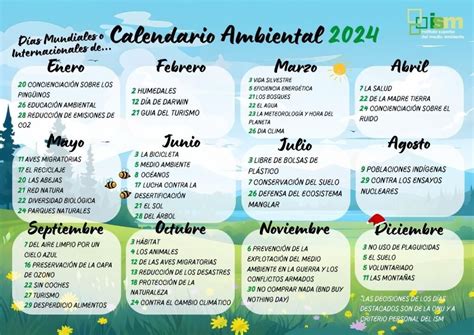 Calendario Ambiental En Conservacion Del Ambiente