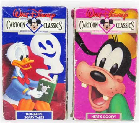 Lot 2 Walt Disney Cartoon Classics Vhs Tapes Donalds Scary Tales