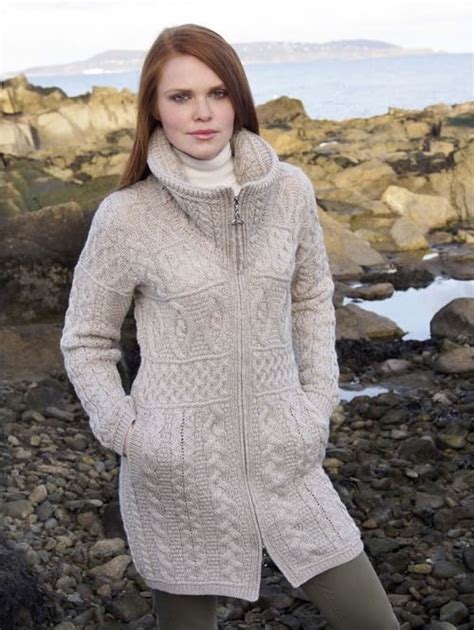 Super Soft Funnel Neck Sweater Cr4690 Aran Islands Sweaters