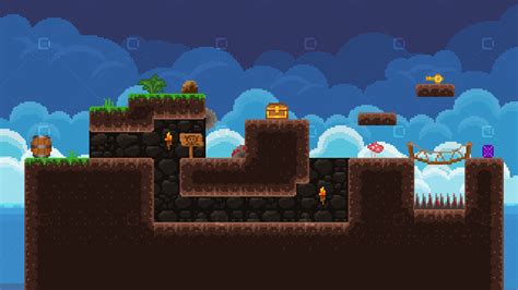 2D Pixel Art Platformer Pack Tropical