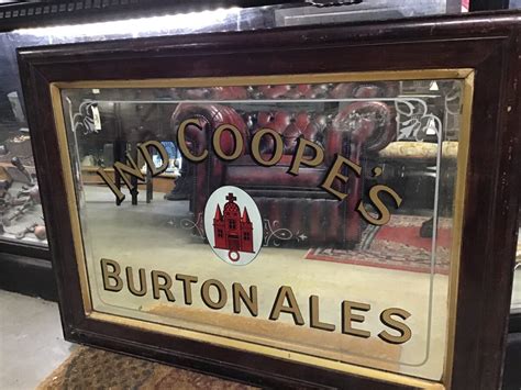 Antique ‘burton Ales’ Pub Mirror On The Square Emporium