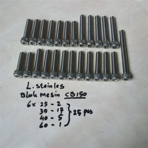 Jual Baut Blok L Set Stainless Motor Cb Di Lapak Aneka Kunci Motor