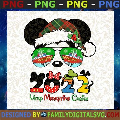 Mickey Mouse With Christmas Hat And Sunglasses