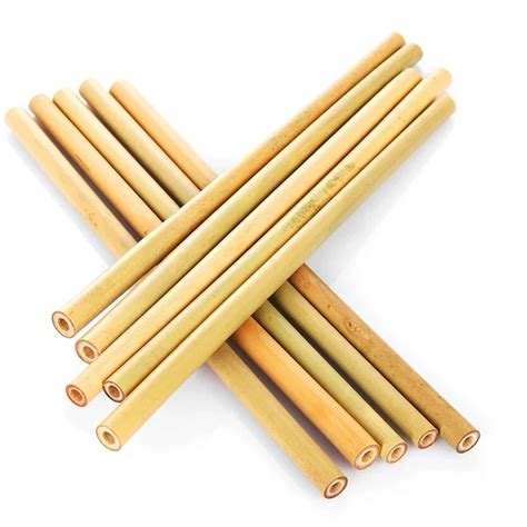 5pcs Natural Bamboo Straws Organic Reusable Drinking Straw Eco Friendly