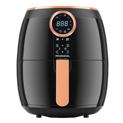 MOOSOO 5 2 Qt Black Manual Air Fryer With Adjustable Timer And