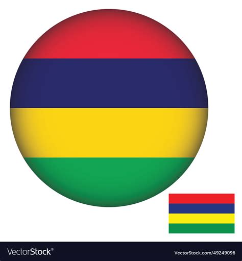 Mauritius Flag Round Shape Royalty Free Vector Image