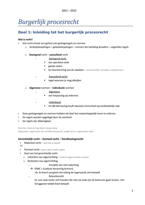 Burgerlijk Procesrecht Samenvatting Done Burgerlijk Procesrecht Deel