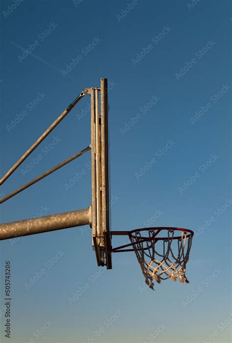 Side View Of Basketball Hoop Against Clear Sky Stock Photo Stock