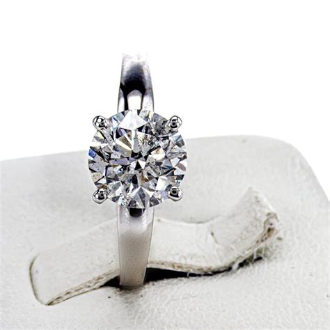 1 71 Ct Round Diamond Ring 14 Quilates Oro Blanco Anillo 1 71 Ct