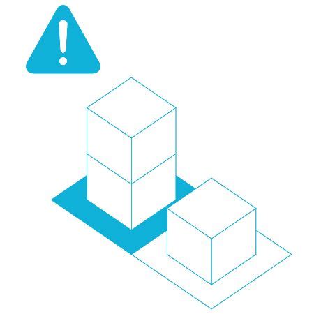 Three Cubes Are Stacked On Top Of Each Other In Front Of An Exclamation